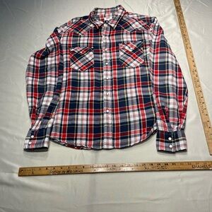Levi's Large western cut brushed Flannel Plaid Button-Down Shirt
